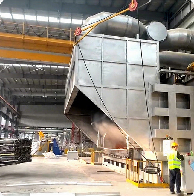 Aspiratore di polveri in impianto metallurgico